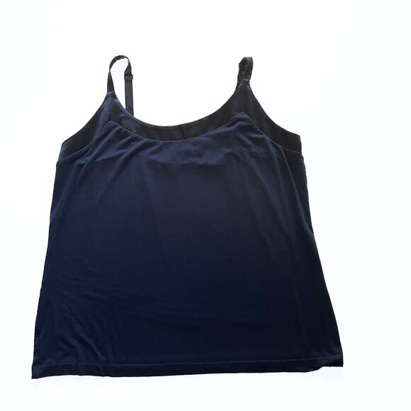 Chico's Size 3 Blue Tank Top with Satin Detail - Picture 1 of 6